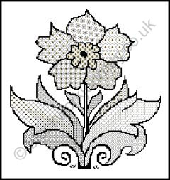 CH0228 - Blackwork Flower - 4.00 GBP